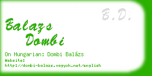 balazs dombi business card